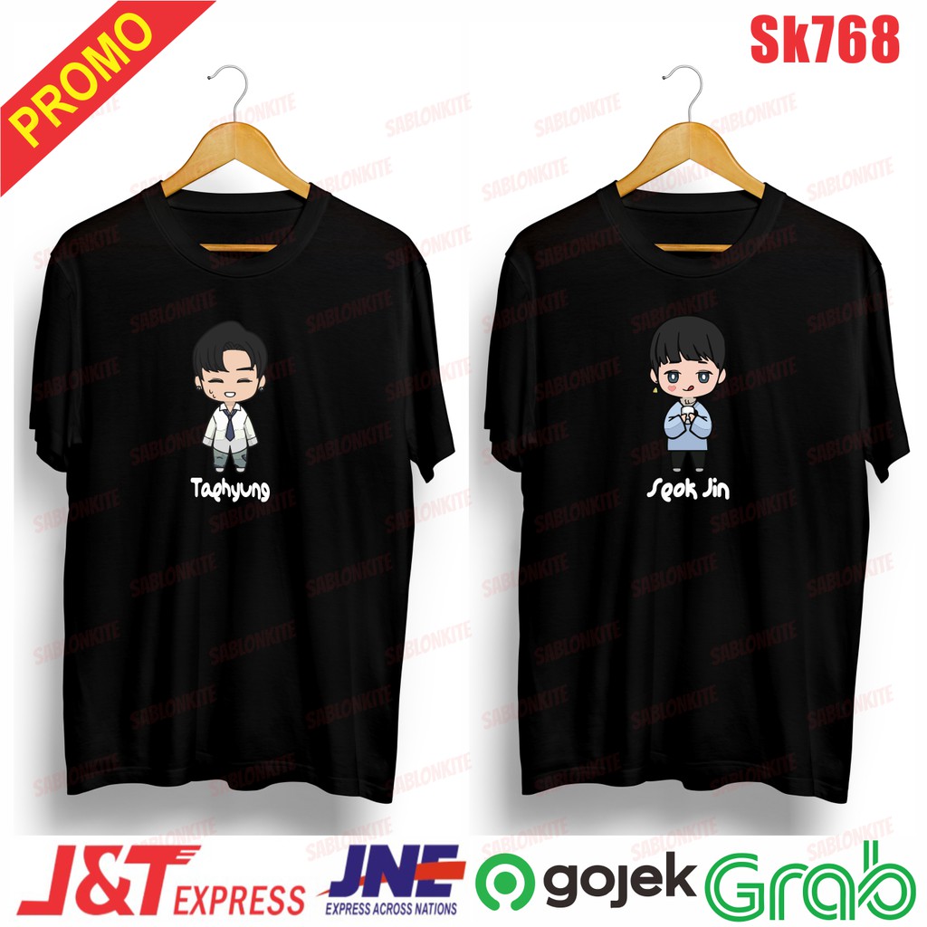 MURAH!!! KAOS KPOP PERSONIL MEMBER KARTUN KEREN SK768 UNISEX COMBED 30S