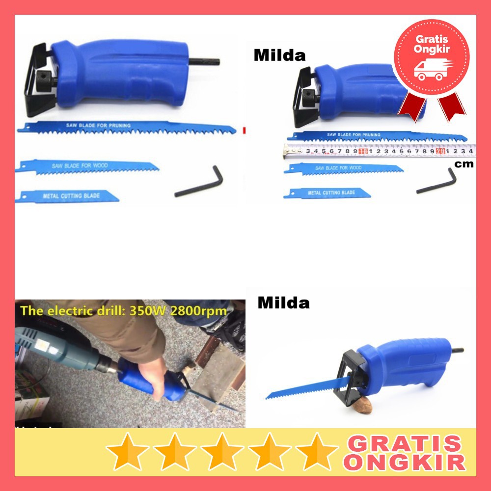 Gergaji Listrik Mini Chainsaw Graji Besi Metal Alumunium Kayu Pipa Batang Pohon DLL - Gergaji Listri