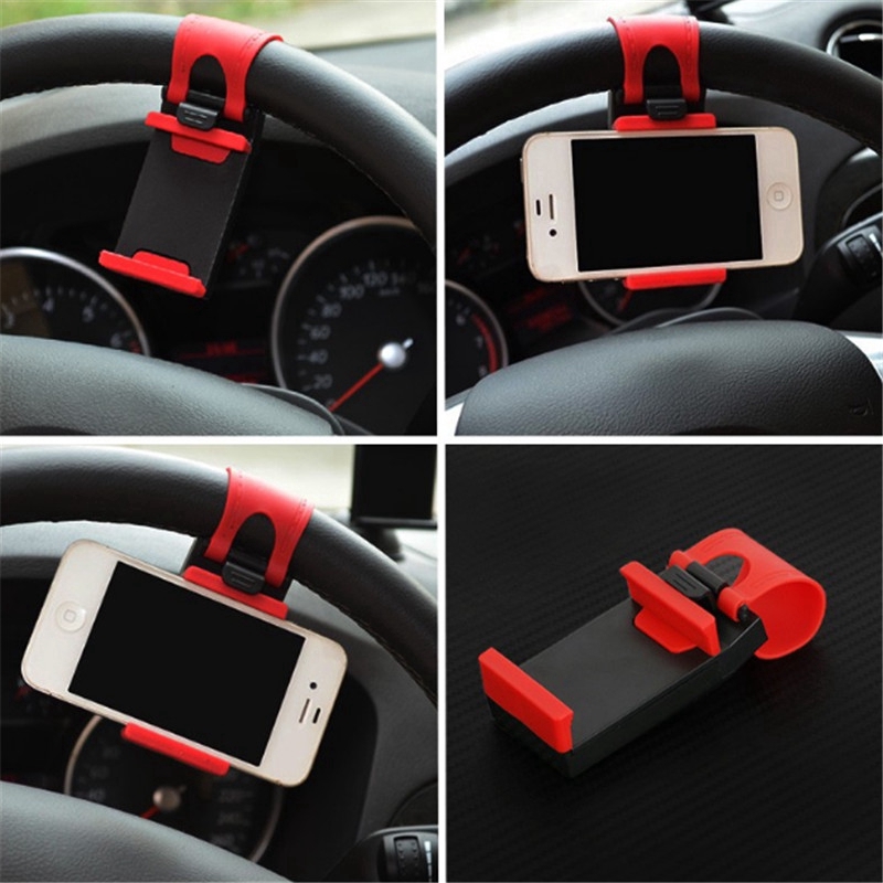 Dudukan Ponsel Mobil Universal / Klip Roda Kemudi Ponsel GPS Mount / Di Mobil Tidak Ada Dukungan Magnetik Stand Smartphone / Untuk iPhone 11 Pro XS Max Ponsel Android Xiaomi Huawei Samsung