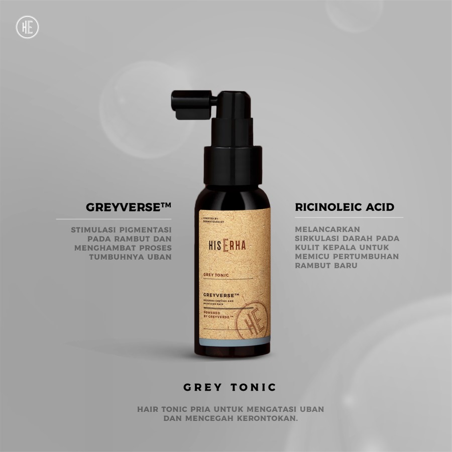 HIS ERHA Tonik Rambut Pria - Grey Tonic Anti Uban 60 ml