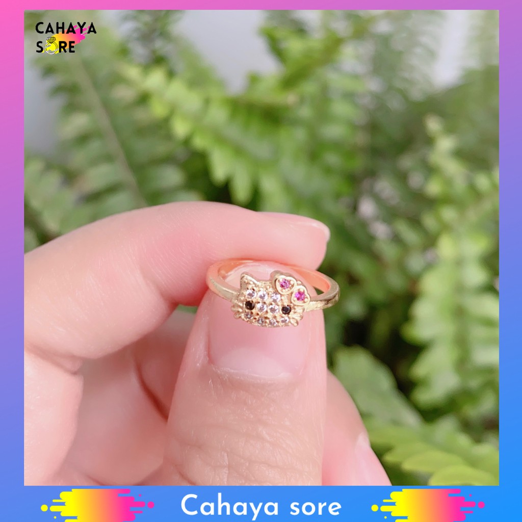 Cincin Xuping Gold Cincin Anak Permata Kucing Hello CA01