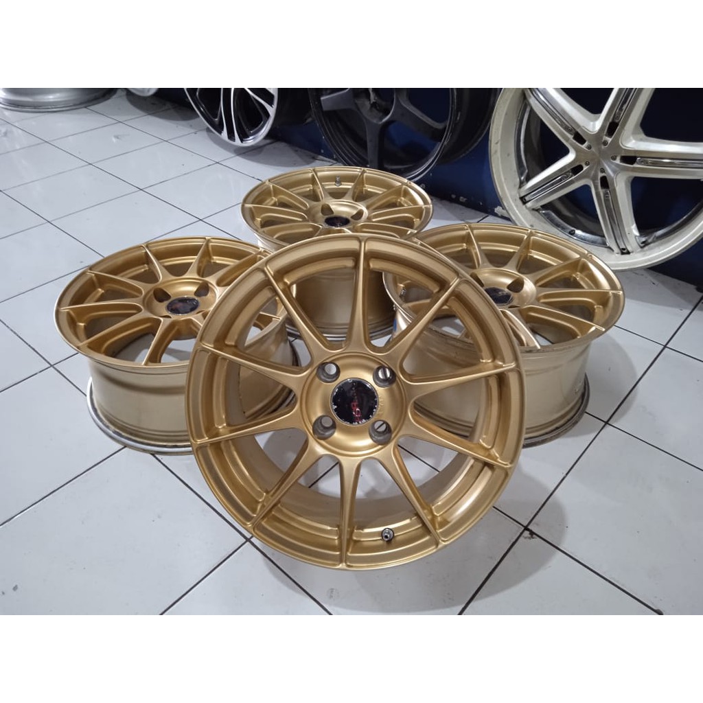 velg mobil bekas brio ring 15x7 8 pcd 4x100 seken murah plus ban baru 195 50 r15 acclera phi paket b