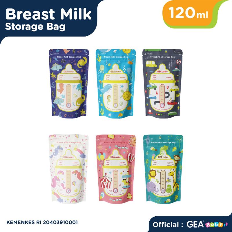 GEA Baby Breastmilk Storage Kantong ASI 120 ml Pattern Edition / Kantung Susu Bayi