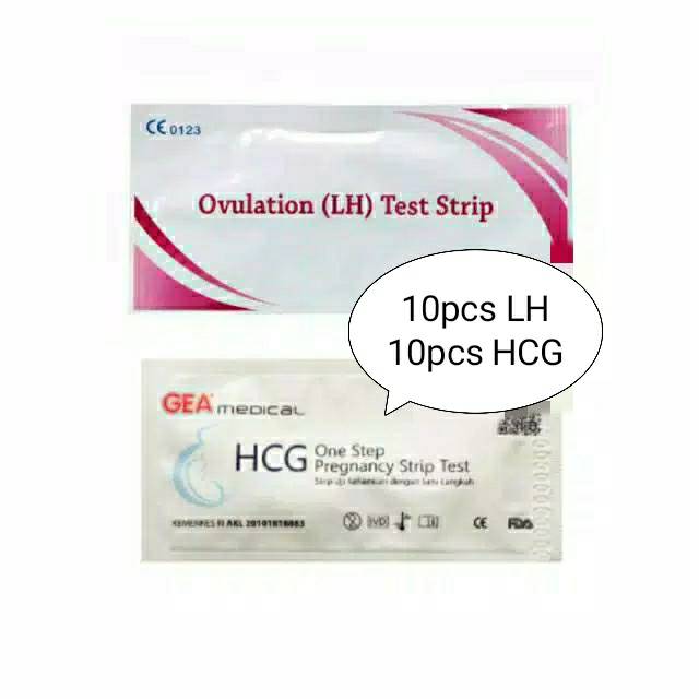 10pcs Ovulation LH Test Strip + 10pcs HCG GEA Pregnancy Test Strip