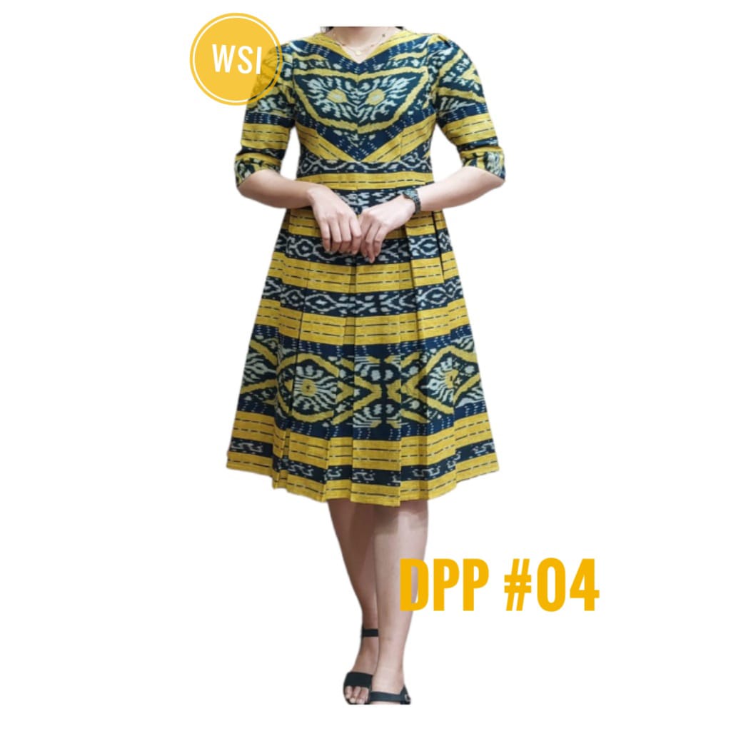 TERBARU Dress Tenun asli jepara Model Terusan Rempel/Dress Tenun Formal Wanita asli jepara/WSI