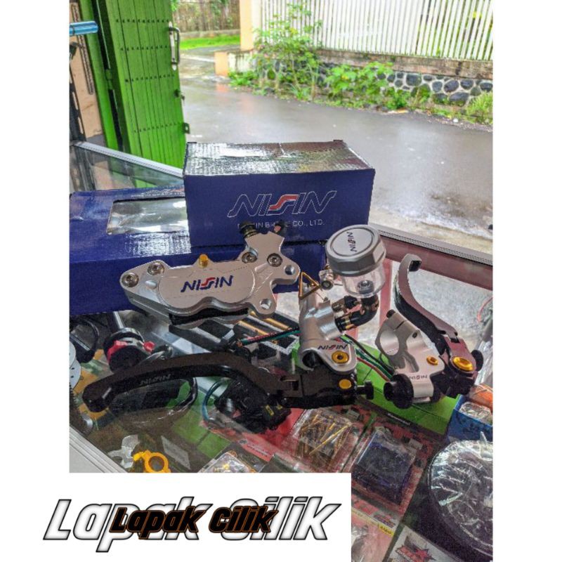 MASTER REM NISSIN RADIAL TABUNG PISAH SET KALIPER NSSN BIG 4 PISTON THAILAND WARNA SILVER