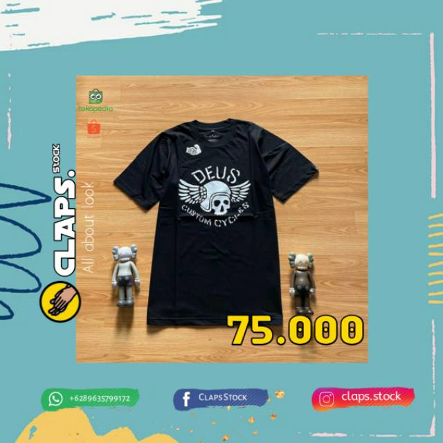 Tshirt Deus Ex Machina Custom Cycles High Quality Premium Shopee Indonesia