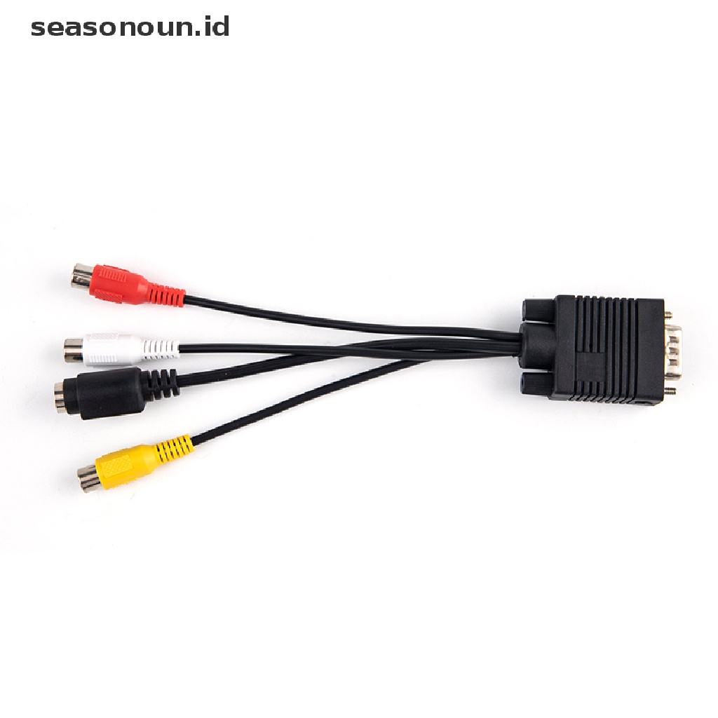 【seasonoun】 3RCA Converter Cable New VGA to Video TV Out S-Video AV Adapter VGA TO VGA Cable ID