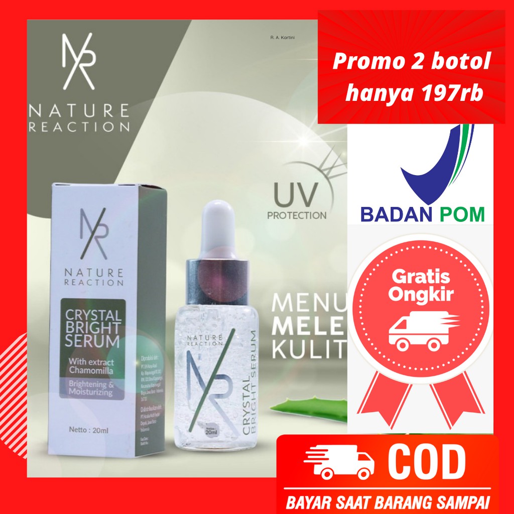 crystal bright serum pemutih wajah glowing serum wajah crystal bright serum nature reaction