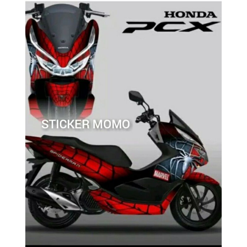 Sticker Decal PCX 150 Full Body Motif Spiderman Merah