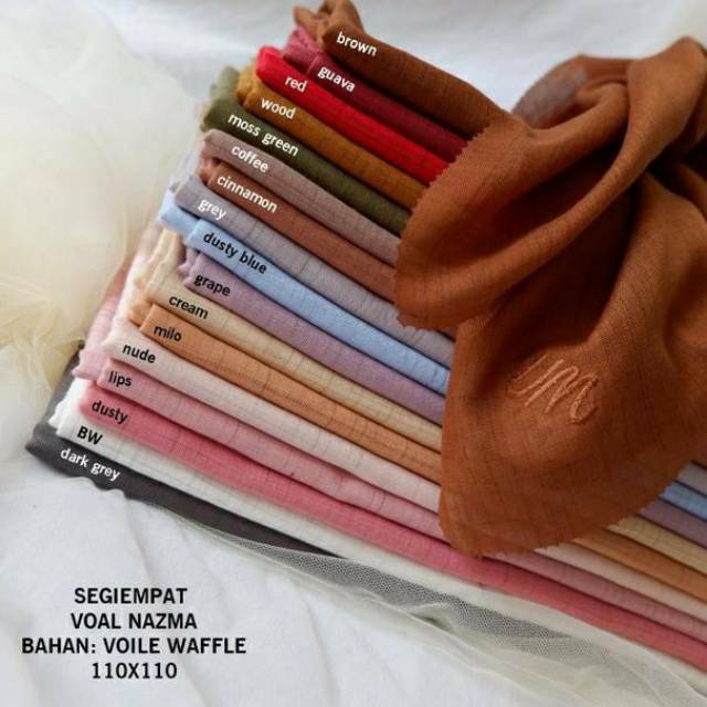 10PCS SEGIEMPAT UMAMA VOAL WAFFLE  LC HIJAB UMAMA WAFFLE  