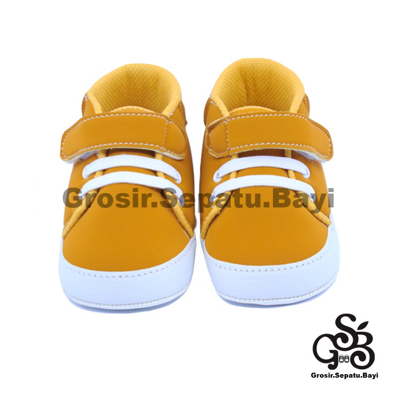 sepatu bayi baby shoes prewalker laki laki perempuan umur 2 - 14 bulan model Basket Case TAN