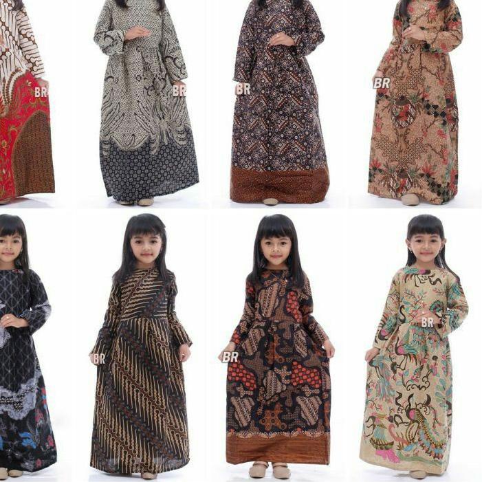 Baju Gamis Batik Anak Perempuan Umur 3-12 Tahun Modern / Drek Kondangan Pesta Anak Cewek Terbaik