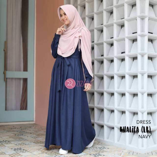 Khalifa LB Navy/Dress Zizara/Gamis Zizara