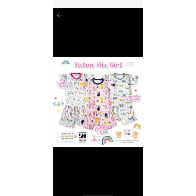 Libby setelan oblong anak perempuan ukuran besar XXL