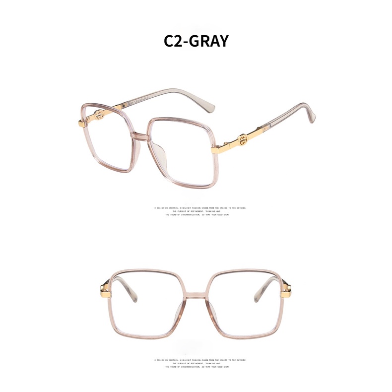2021 Fashion Big Frame Anti-Blu-ray Korean Personalized Square Simple Glasses
