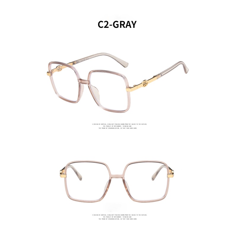 2021 Fashion Big Frame Anti-Blu-ray Korean Personalized Square Simple Glasses