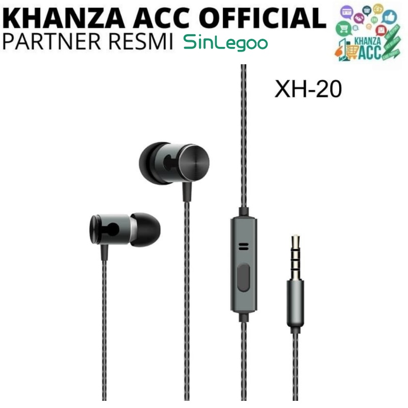 KHANZAACC SINLEGOO XH-20 Earphone In Ear Mic Super Bass Metal Material