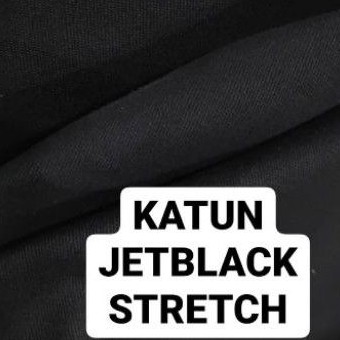 Kain Katun Stretch Jetblack Import