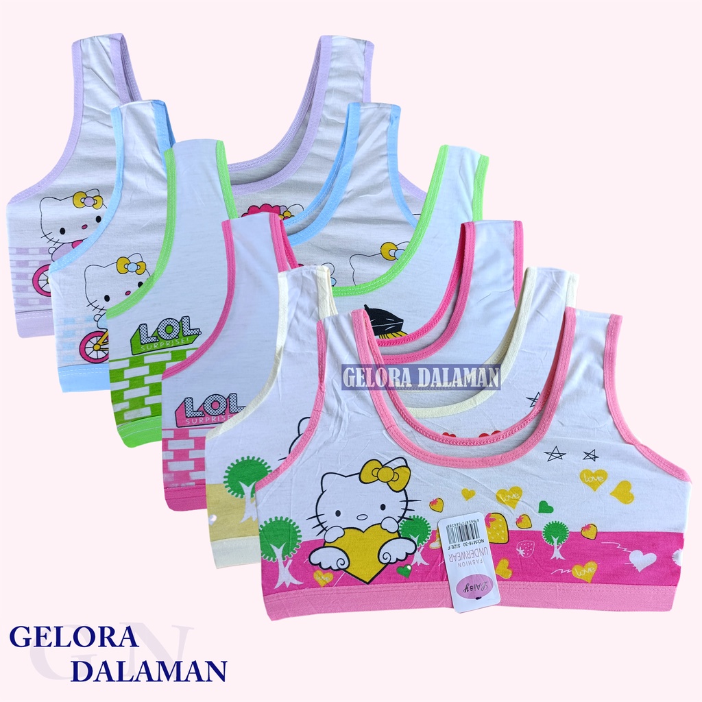 3 Pcs Miniset Anak Perempuan Remaja Tengtop Bra Abg Pakaian Dalam