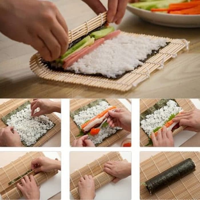 Bamboo Sushi Mat Roller Tikar Bambu Penggulung