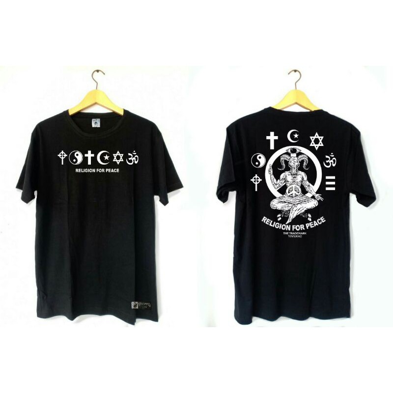 T-SHIRT ORIGINAL//RELIGION FOR PEACE//YINYANG TRADE MARK//KAOS DISTRO//COD//KAOS MURAH//