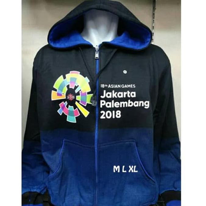Jaket Hoodie Asian Games Gradasi Red Blue Jersey Asian Games