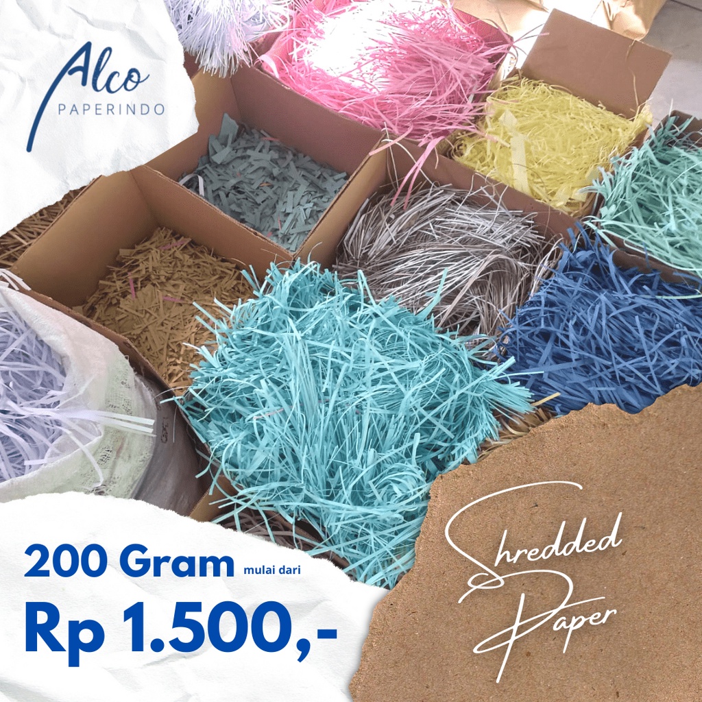 

Shredded Paper 200 gram Kertas Cacah/Kawul/Gift Box Filler TERMURAH!