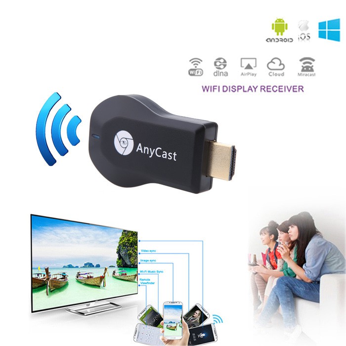 AnyCast M2 Plus DLNA Miracast HDMI Streaming Media Player-Easy Sharing. wireless  sambungan  tv  hp
