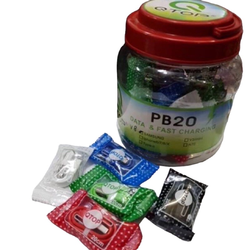 KABEL DATA CASAN USB MURAH QTOP V8 PB20 20CM CABLE CABEL USB MICRO Kabel Powerbank Qtop Micro / V8 PB20 20cm