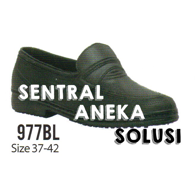 ap boots sepatu kerja kantor karet hitam fantofel 977 bl