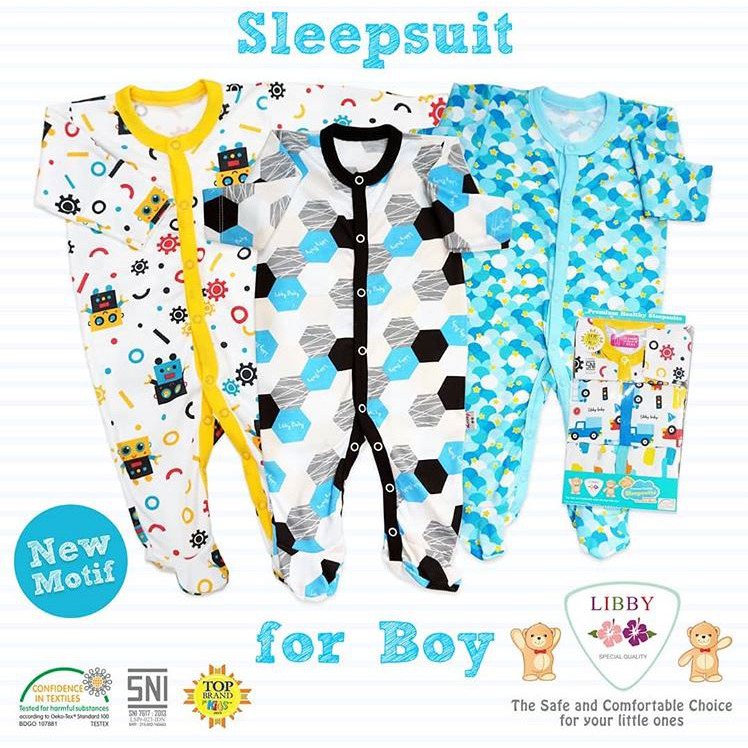 LIBBY Sleepsuit Premium l Jumper SEGITIGA Jumper SEGIEMPAT | Baju Kodok Libby Premium