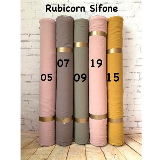 Bahan Kain Rubicorn Sifone Lebar 1.15 Meter Kerudung Hijab Jilbab Muslim Rollan