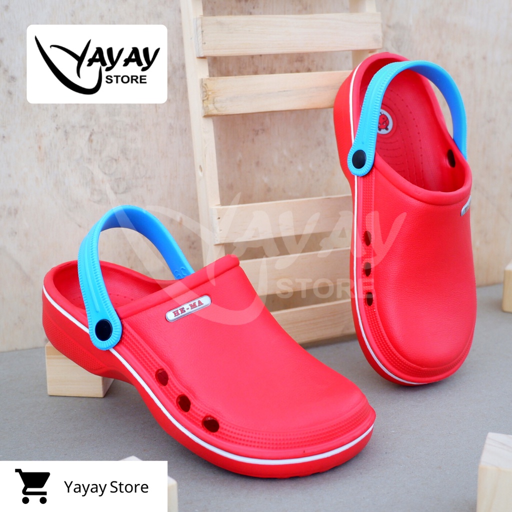 Sepatu Sandal Model Crocs Sandal Kodok Nyaman Sandal HE-MA Sandal Kamar Mandi Antislip Sandal Rumah Baim Perawat Pria Wanita