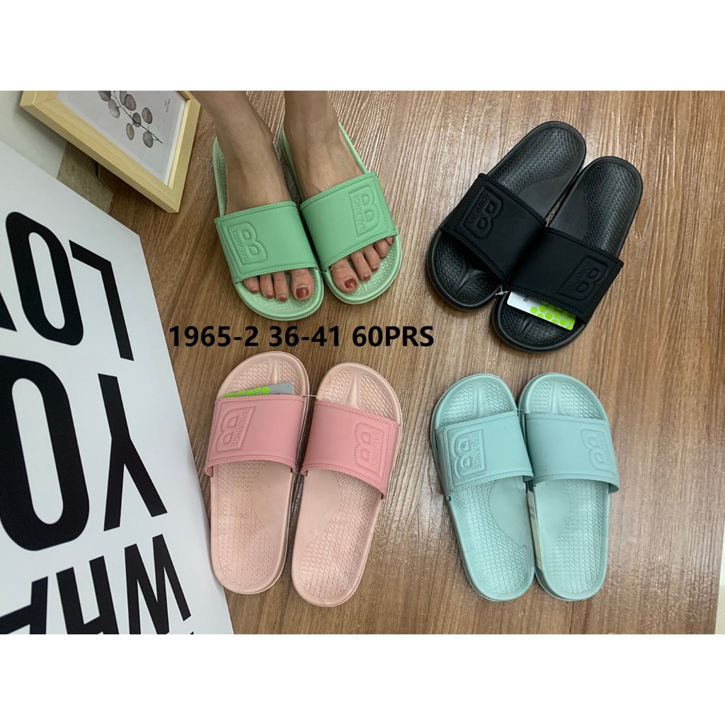 SANDAL IMPORT BALANCE 1965 2 Logo B ORIGINAL SLOP BLC 1965-2 KARET LENTUR TRENDY ELASTIS ANTI SLIP