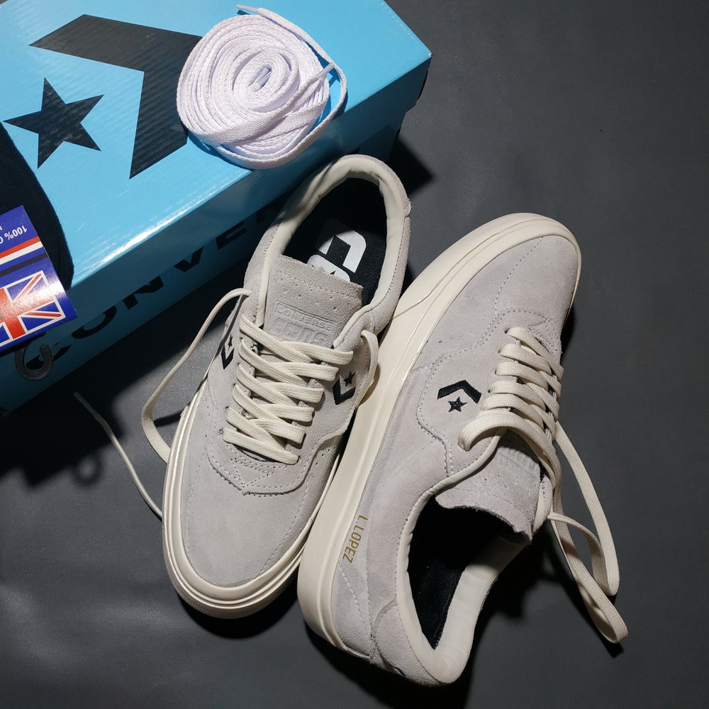 (Bayar Di Tempat) Converse Louie Lopez Grey Suede Premium