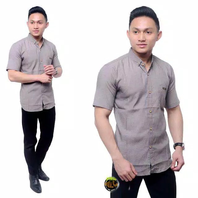 Kemeja Pria Polos Fashion Maikel Katun Strit LD100 PJ70 Allsize M L XL Kerja Formal