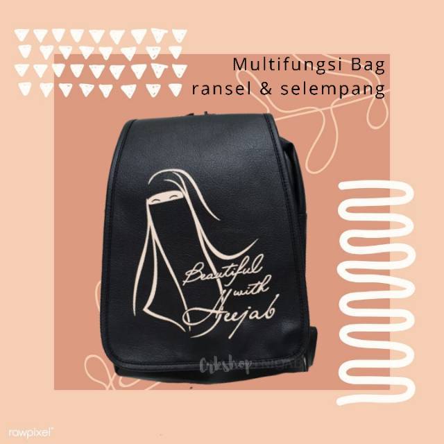 ❤SALE❤TAS RANSEL NIQAB BEAUTIFUL WITH HIJAB MULTIFUNGSI TAS DAKWAH TAS MUSLIMAH KAJIAN CADAR ISLAMi