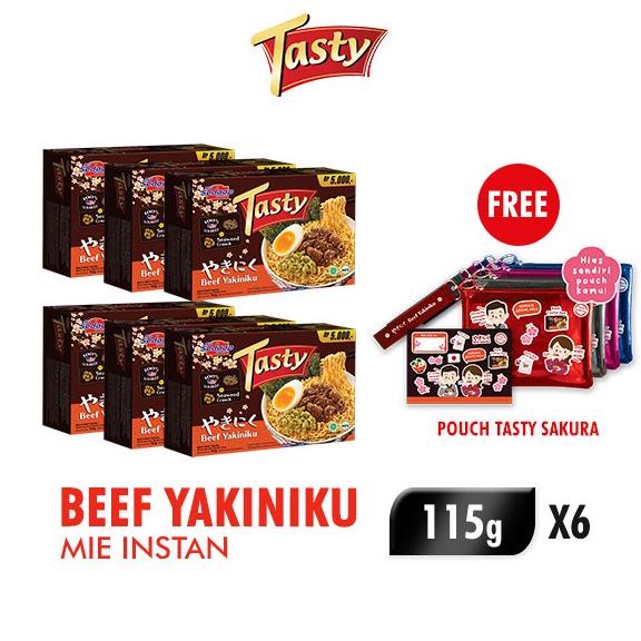 

Sedaap Tasty Mie Instan Beef Yakiniku 115 gr x 6 pcs Free Pouch Sakura