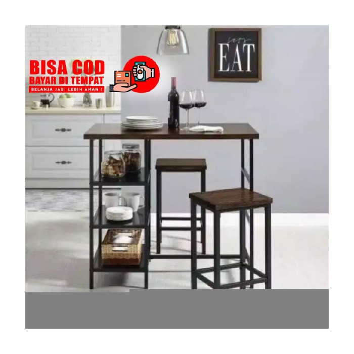 Makan  - Berkualitas Hitam Meja Bar set  Model Besi   Mini Jual Meja Meja Dapur Bar Minimalis