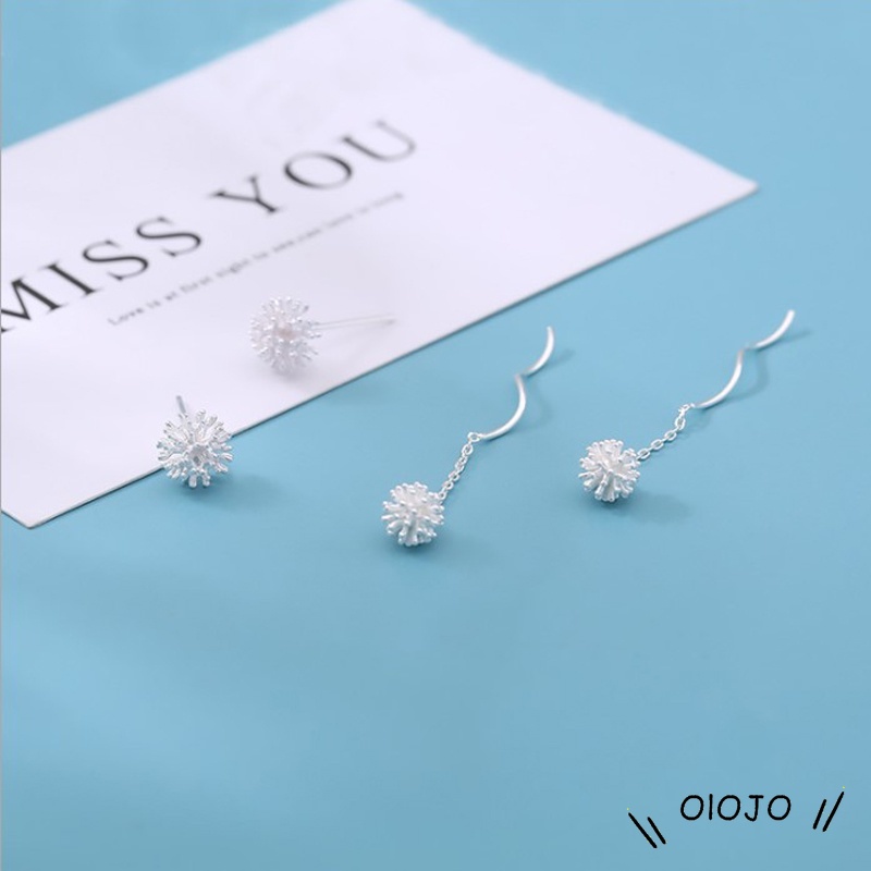 Anting Putih Baru Daisy Dandelion Fashion Wanita Sederhana Hadiah Perhiasan Telinga - ol