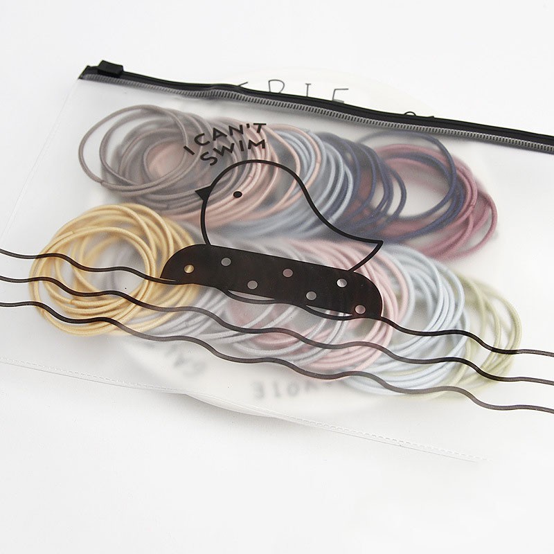 MURMURE.ID | 100PCS KARET IKAT RAMBUT PONYTAIL KOREA WARNA-WARNI 5CM TALI RAMBUT IMPORT HA043 HA028-SET PASTELNAVY BESAR