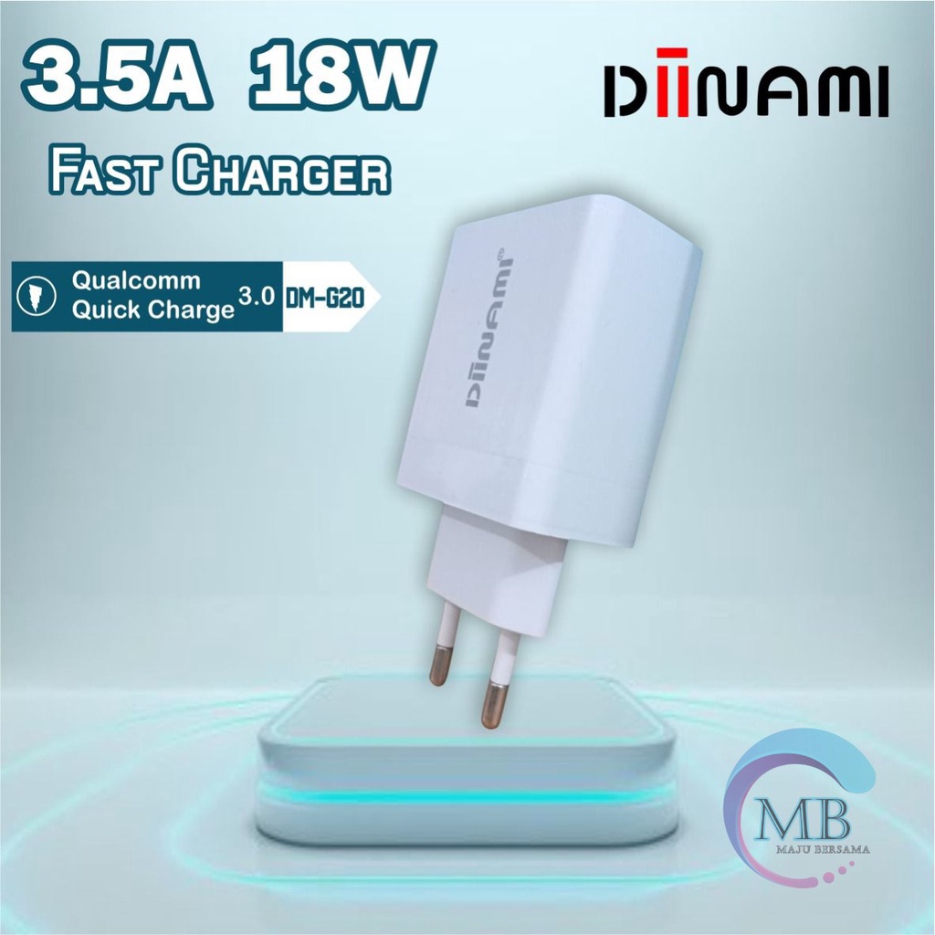 G20 DIINAMI 3A 18W Qualcomm QC3.0 Fast Charger Quick Charger Adaptor Ori GARANSI 1BULAN MB2557