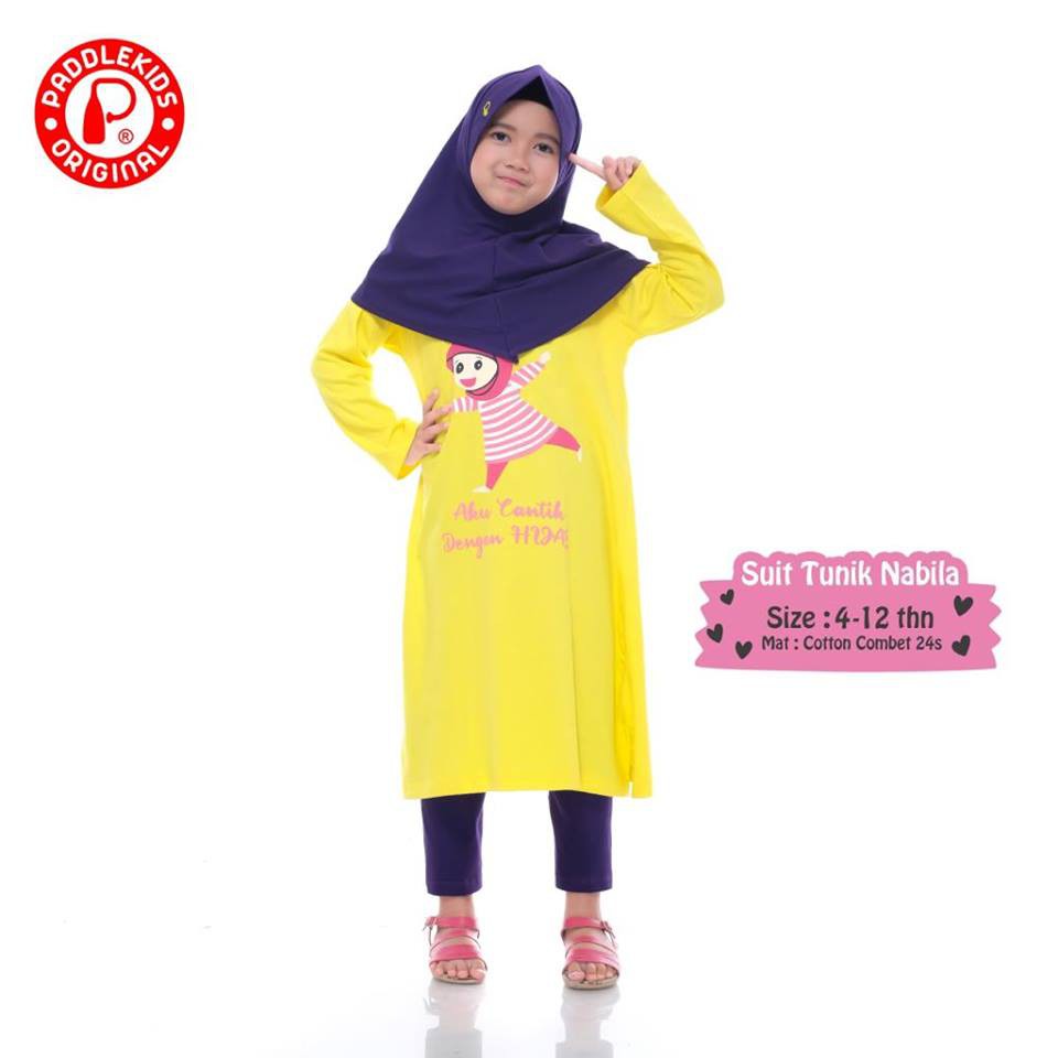 Baju Anak Perempuan Muslim Tunik NABILA PADDLE KIDS Usia 4 sd 12 Tahun