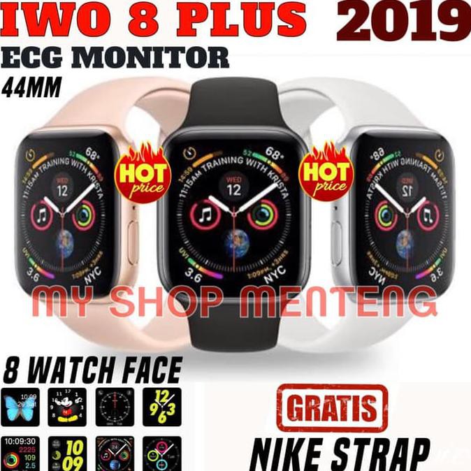 Barang Berkualitas IWO 8 PLUS SMART WATCH WITH ECG MONITOR NEW VERSION 2019 - BALCK ON SALE