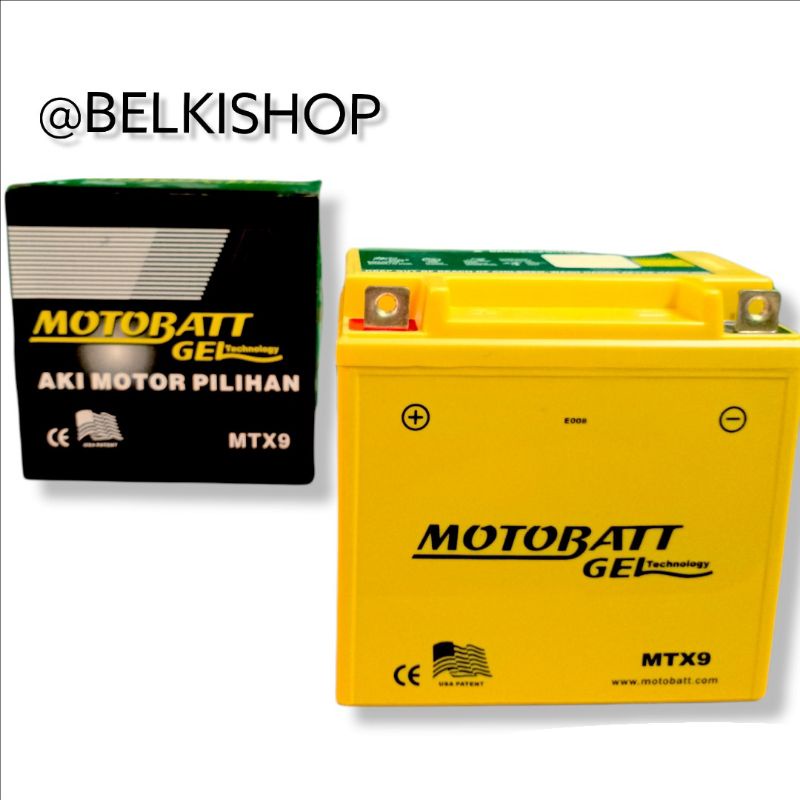 Aki Motor TVS Apache Motobatt MTX9 Aki Gel-Aki Kering 9Ah