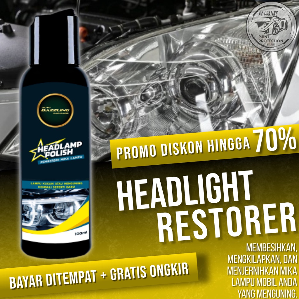 Headlight Restorer Lamp Pembersih Pengkilap Kaca Mika Lampu Mobil 100ml