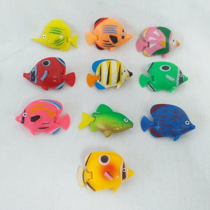 Mainan Ikan Plastik isi 10 pcs Hiasan Aquarium***