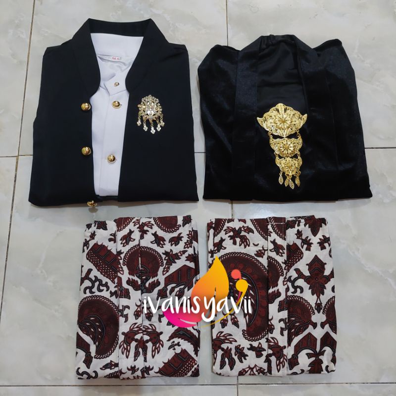 Baju couple adat jawa - Baju Prewedding / Hewes Hitam - Semen putih