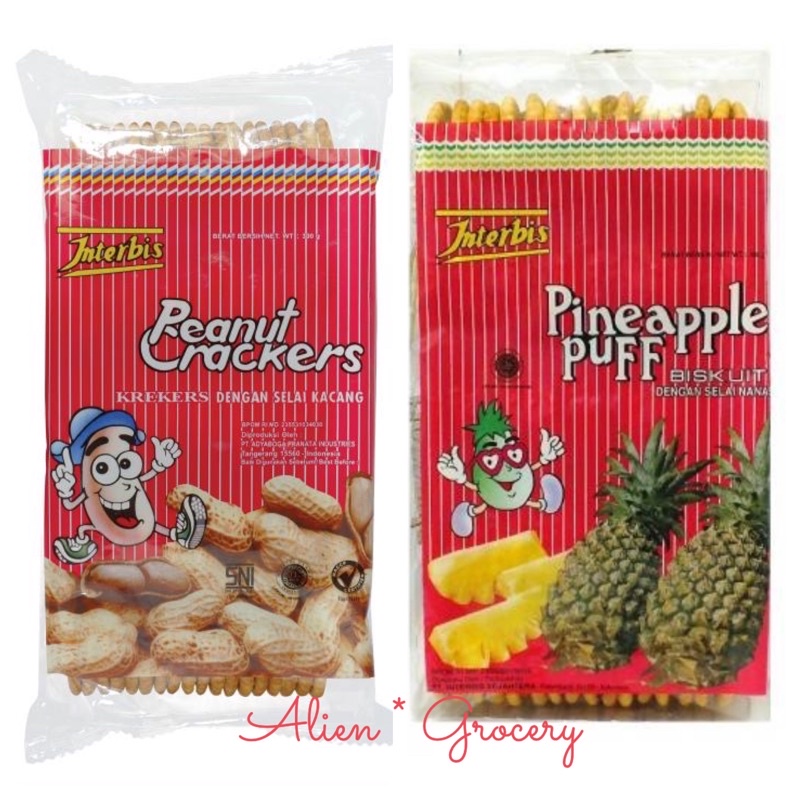 

Interbis Peanut Crackers Kacang Pineapple Puff Biskuit Nanas 300gr